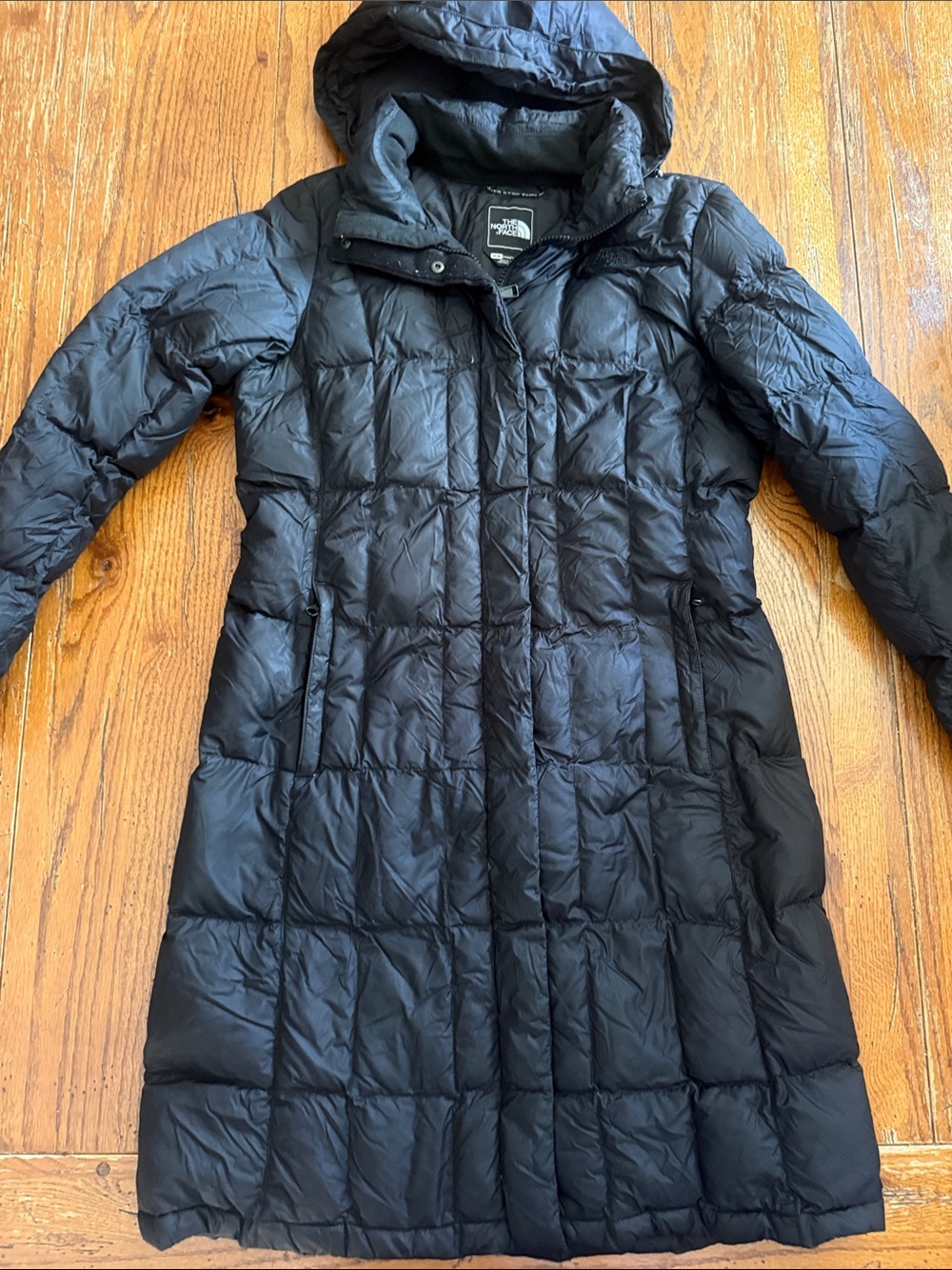 The North Face Women’s Black Hooded Long Puffer Coat - Medium